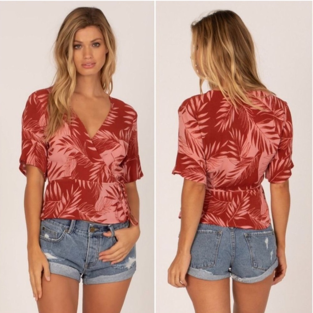 Amusse Society Women's Red Wrap Top